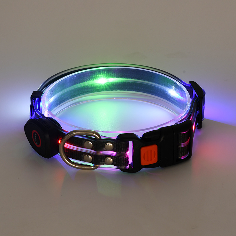 Lichtgevende LED hondenhalsband - By Lilo - close-up