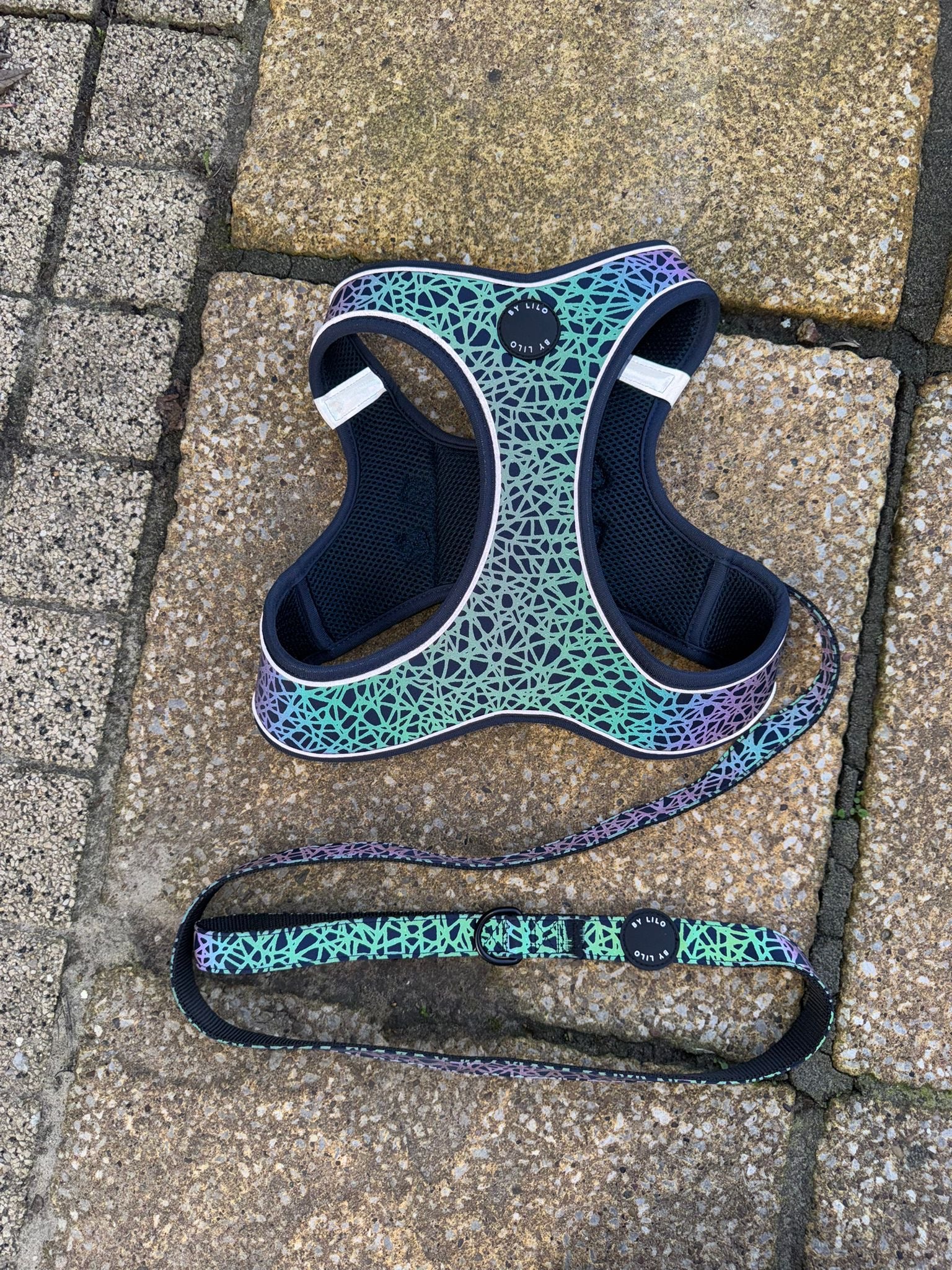 Reflecterend instapharnas met bijpassende riem - By Lilo - zijaanzicht